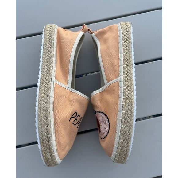 ASOS Joellie Peachy Novelty Espadrilles - Size 5 - Peach/Tan - Picture 6 of 11